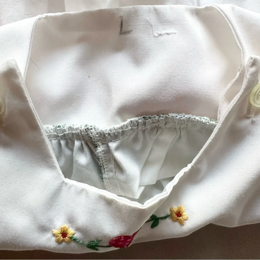 Vintage Unbranded Baby Tiered Dress White Green Red Blue sleeveless 24M
